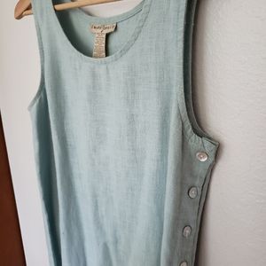 100% Linen Aqua Sweet Jessie Maxi Dress